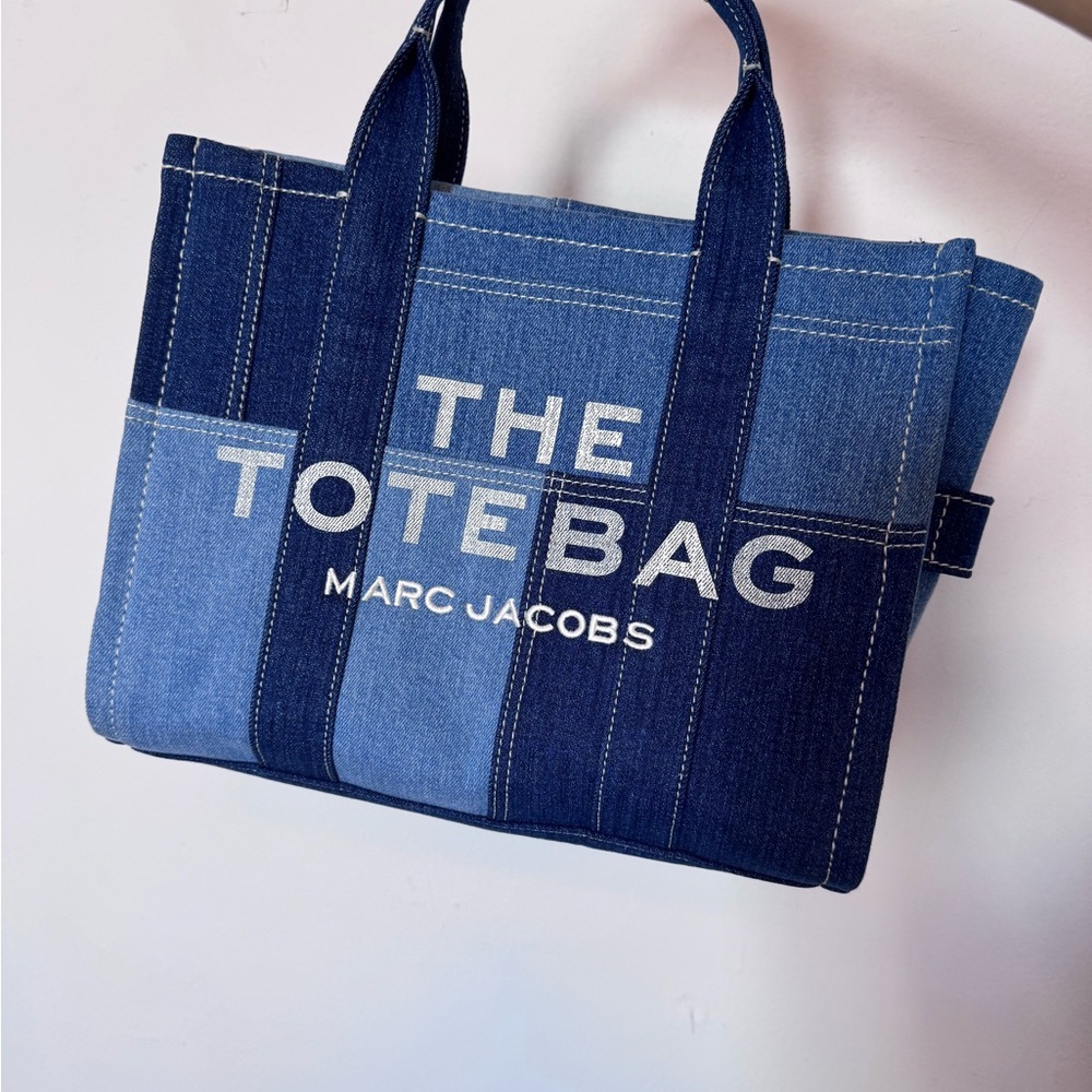 Marc Jacobs Blue Denim Patchwork Tote Bag - Picture 8 of 9